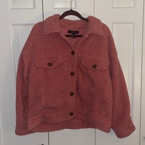 FOREVER 21 Teddy Jacket in Pink